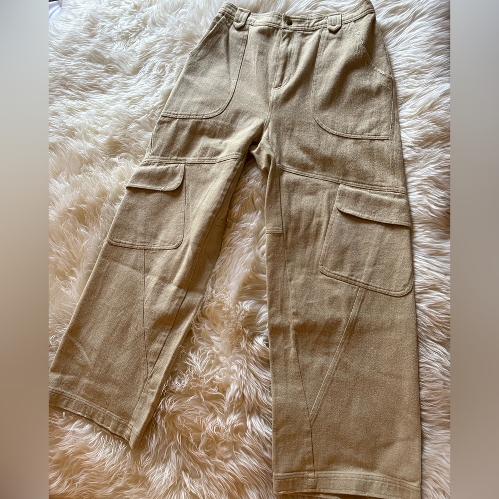 Windsor Beige Baggy Canvas Pants